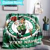 Custom Name Blanket Boston Basketball Blanket Bedding Blanket for Travel, Camping, Living Rooms, Offices, Sofas, Fan Christmas Gift