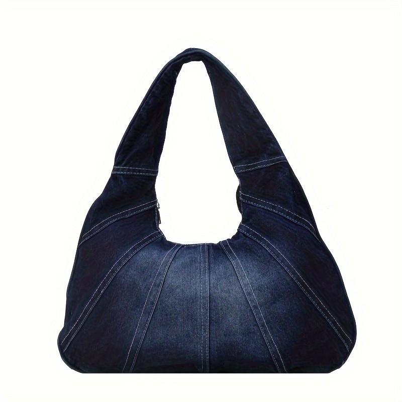Trendy Denim Shoulder Bag All-Match Classic Niche Design Underarm Bag For Women Daily Use Shopping Bag