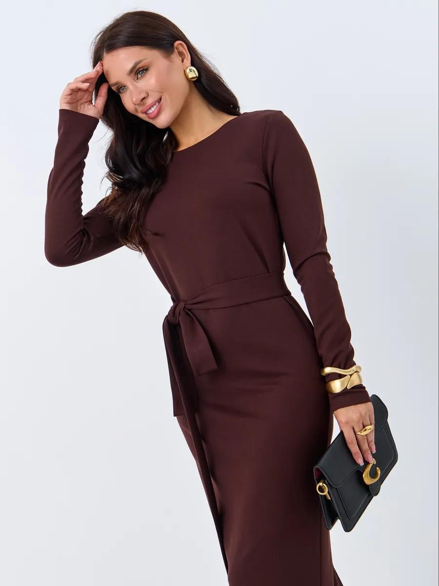 

Women s New Style Office Slim Fit Turtleneck V-Neck Ruched Hem Long Sleeve Midi Dress S