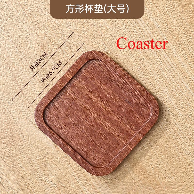 1PCS Wood Placemats Coasters Tea Coffee Cup Pad Decor Round Square Wooden Cup Mat Durable Heat Resistant Drink Mat 2025 New