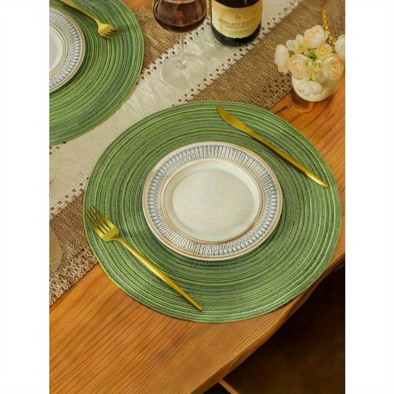 1PC Round Woven Placemats Washable Non Slip Heat Resistant Kitchen Table Mats Coasters for Dining Table Coffee Shop Office Living Room Home Decor