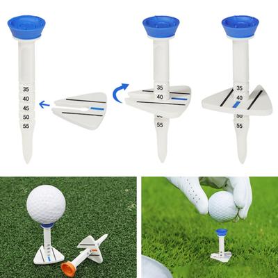 Verbessertes Golf-Tee mit höhenverstellbarem Premium-Golf-Tee mit großem Kopf, professionelles, reibungsreduzierendes Servier-Pin-Tees, Übungs- und Trainings-Golf-Zubehör