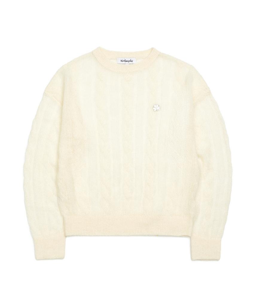 MARK GONZALES Women'S Club See-Through Knit - Ivory