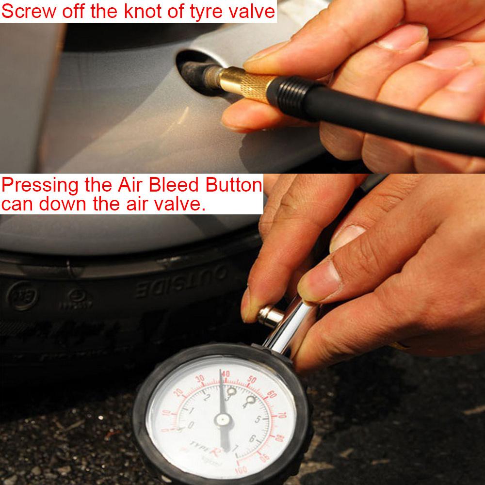 Air Tire Pressure Gauge 0-100 PSI Car Truck Motorcycle SUV Tire Tyre Pressure Gauge Inflator Air Line Pump Car Truck