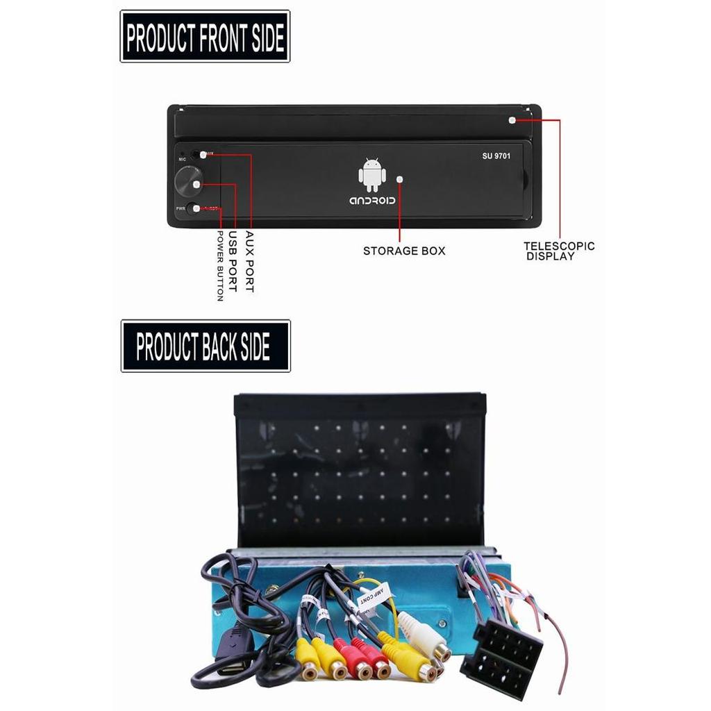 9701 7-palcový kapacitný teleskopický displej Android systém GPS navigácia do auta Inteligentné Bluetooth rádio MP5 prehrávač do auta