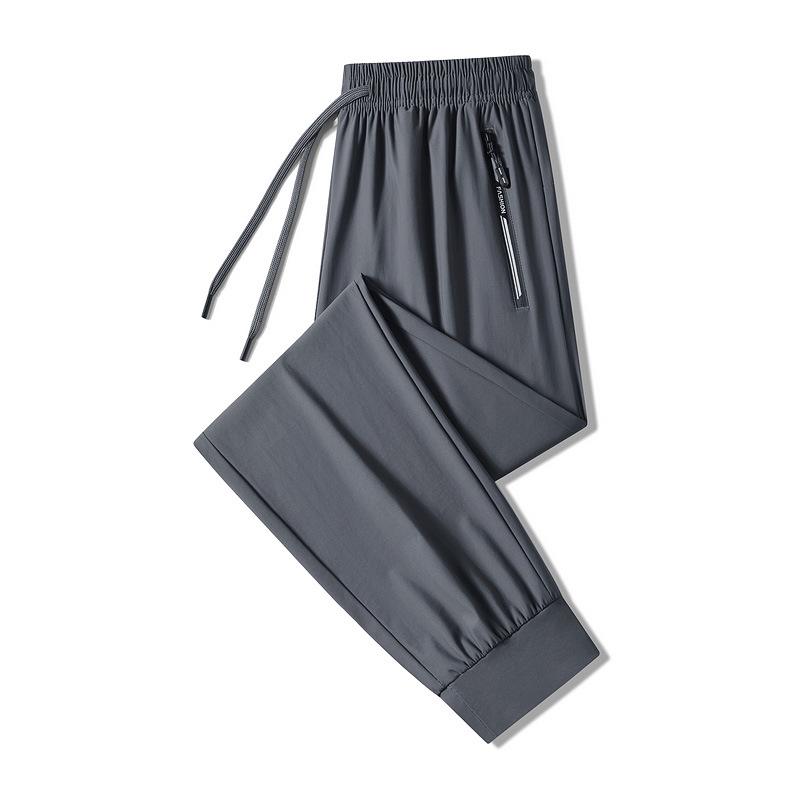 Men s Quick-Dry Ice Silk Joggers - Summer Casual Loose Fit Pants