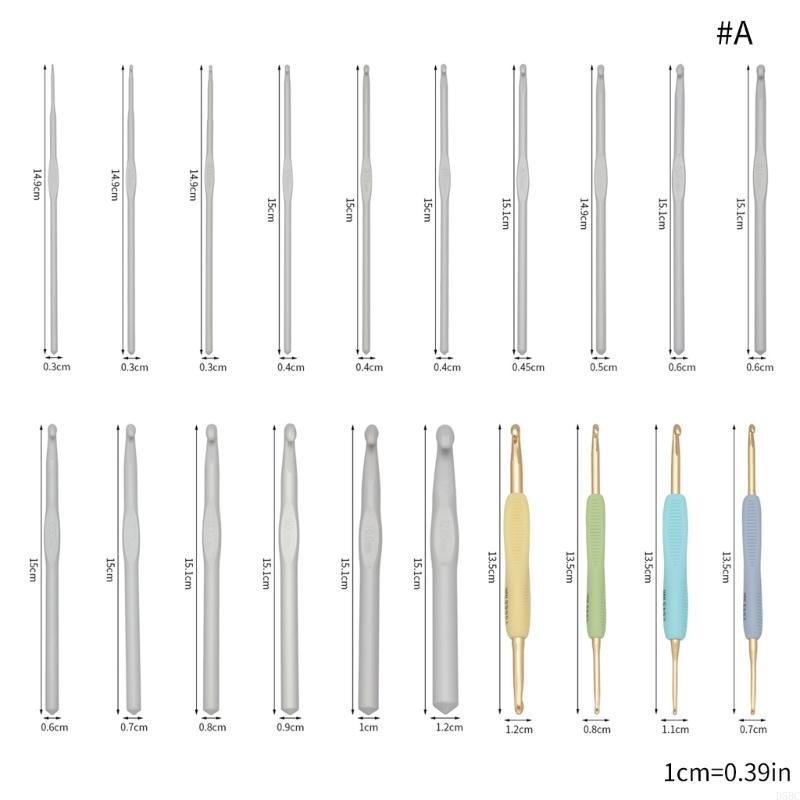 1 Set Double Head Knitting Needle Single Head Crochet Hook Set Ergonomical Crochet Needle for Crocheting Knitting