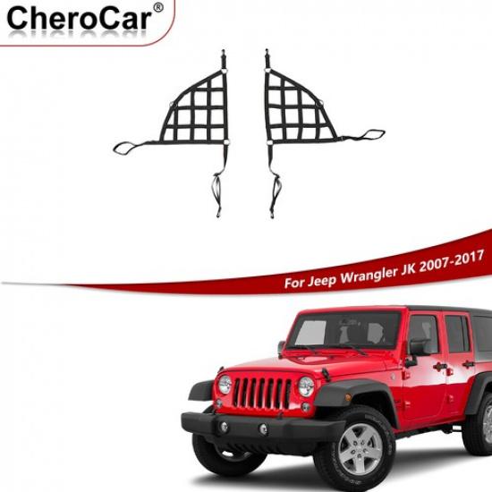 2X Rear Side Cargo Trunk Luggage Restraint Net Mesh For 2007-17 Jeep Wrangler JK