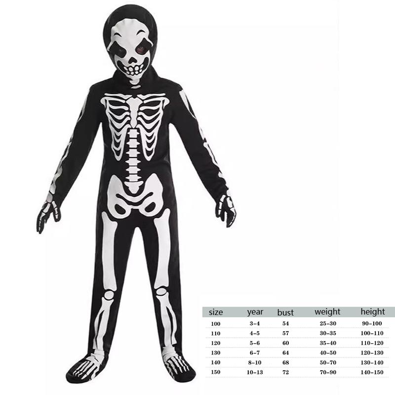 Halloween Skeleton Monster Cosplay Costume Skeleton Night Light Jumpsuit Carnival Horror Party Costume