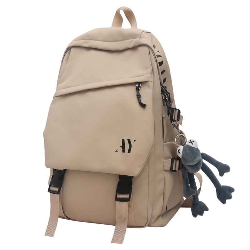 

Student Schoolbag Couple Solid Color Backpack Lightweight Large Capacity Backpack хаки