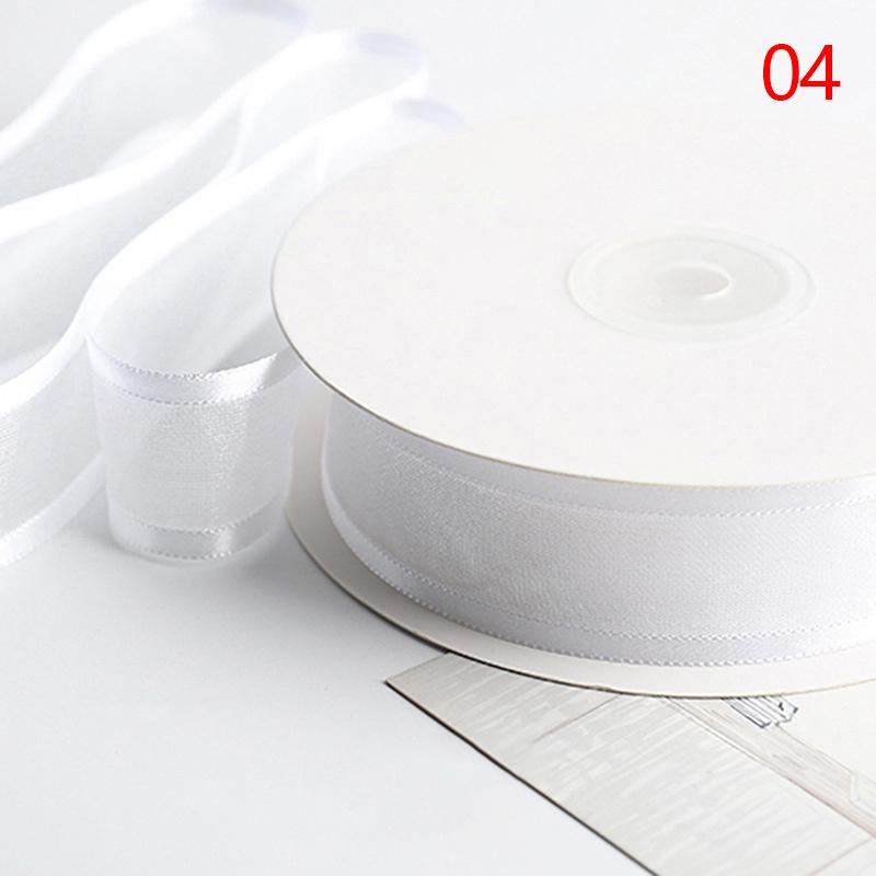 25 Yards/Rolle 2,5 cm Transparentes Chiffonband Satinbänder Für Geschenkverpackung Dekoration Hochzeitssträuße Partykranz Spitze