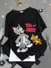 2026 Summer Comic Form Tom and Jerry Image 100 Cotton Printed Oversize Casual Tshirt Adult Children Parentchild Top Homewear