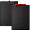 2-Pack Black A4 Letter Size Clipboards with Pen Holder - Plastic Clipboards for Classrooms & Offices