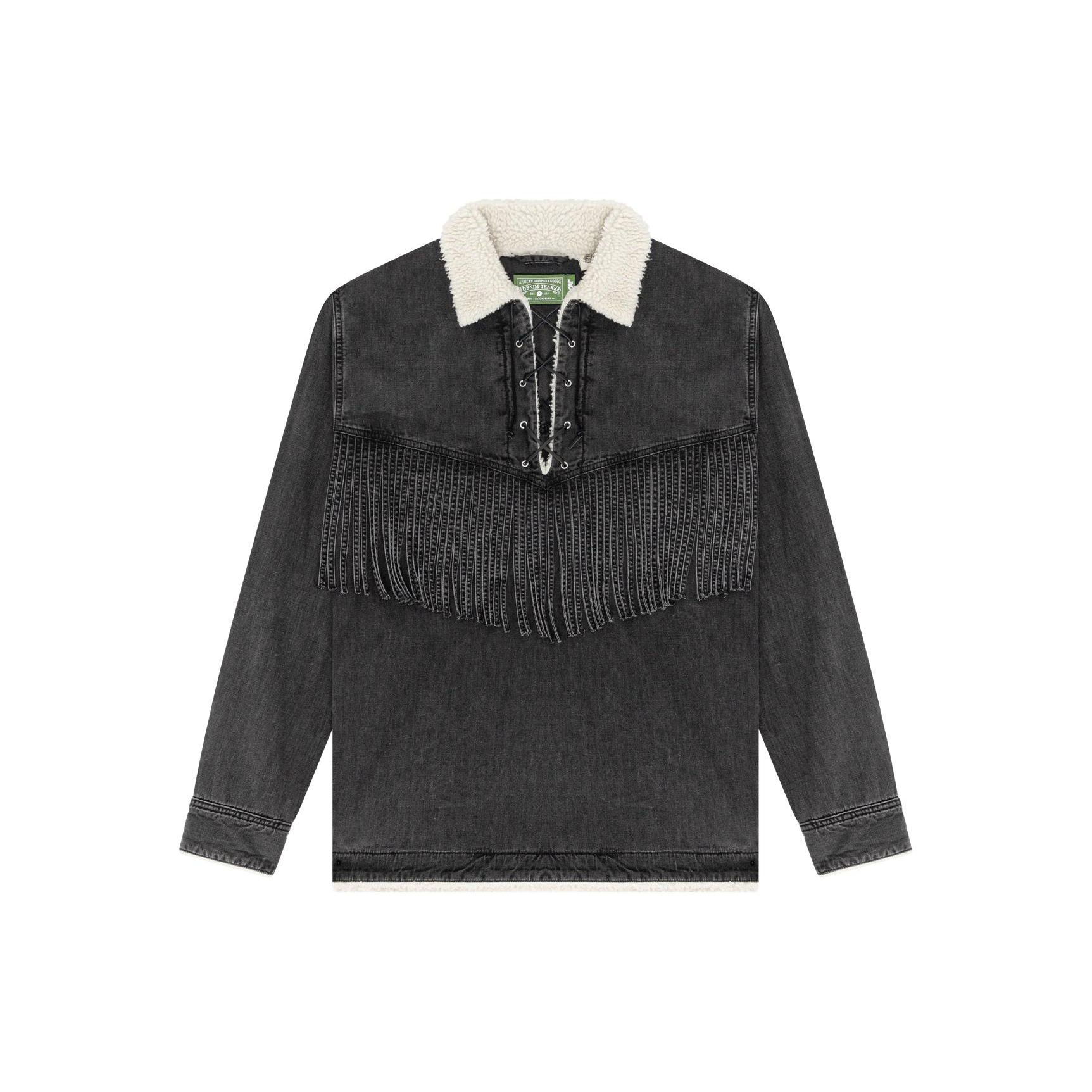 

Ковбойская рубашка в стиле вестерн Levis x Denim Tears Поношенные черные топы унисекс A5617-0000 L