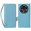 For Oukitel C37 Case with Wrist Strap Litchi Texture PU Leather Wallet Phone Cover