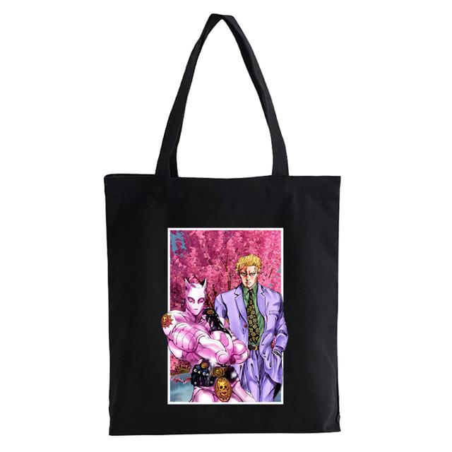 Japanische Anime JoJo Bizarre Adventure Einkaufstasche Manga wiederverwendbare Damen Canvas Tragetaschen Druck Eco Bag Shopper Schultertaschen