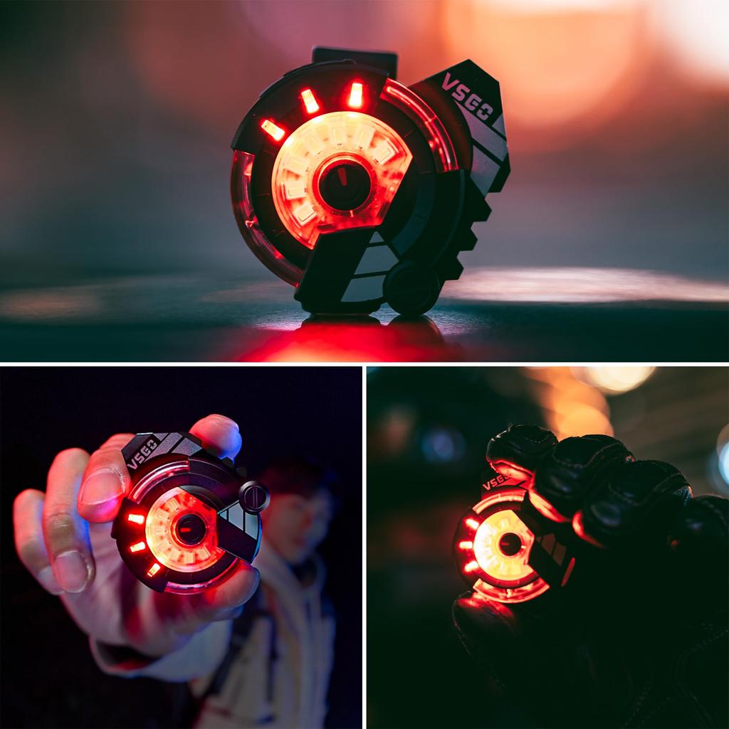 VSGO Rechargeable EDC Clip Pocket Flashlight with 3 Light 8 Light 200mAh Flat and Magnetic Versatile for Night and Signal Tools Sources, Modes,