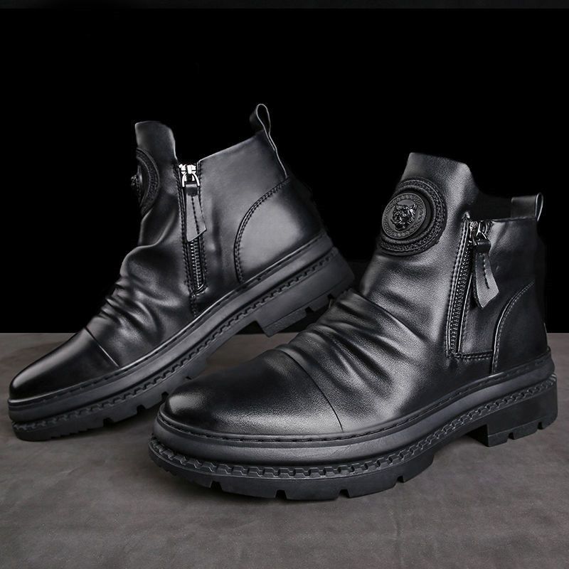 2023 Autumn High Top New Men's Shoes Men's Boots All Zip Shoes Boots Men's Casual Shoes