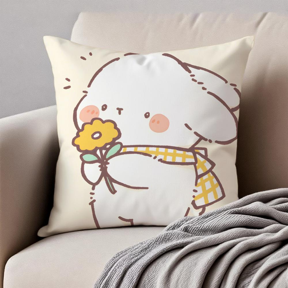 Countrystyle Adorable Animal Illustrations Cushion Cover Pillowcase Antidustmite Invisible Zipper Short Plush Sofa Cushion