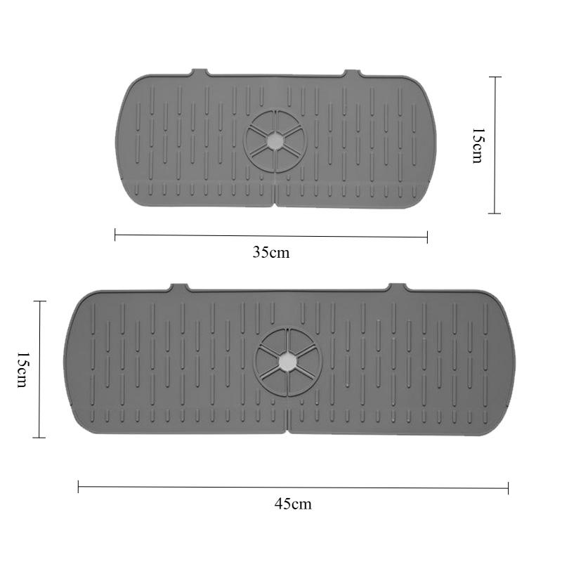 Kitchen Silicone Faucet Mat Water Catcher Mat Sink Large Size Splash Pad Countertop Drain Drying Protector Bathroom