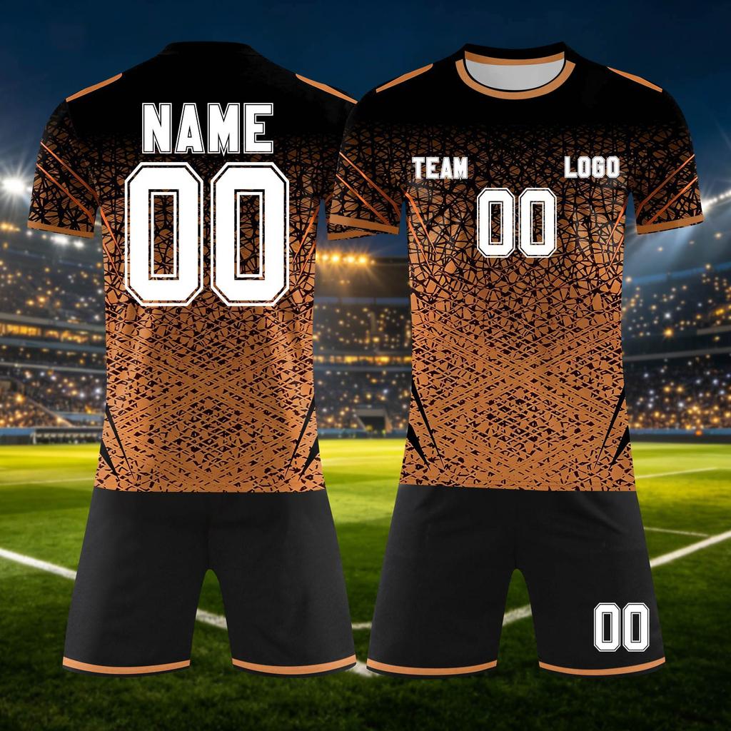 Custom DIY Two Piece Jersey Set Short Sleeve Shirt and Shorts Personalized and Number for Sports Team Uniforms