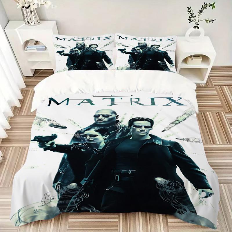 3pcs Matrix, Trinity Cover Set, Bedding Set, Soft Comfortable Duvet Cover, For Bedroom, Guest Room (1*Duvet Cover + 2*Pillowcases, Without C