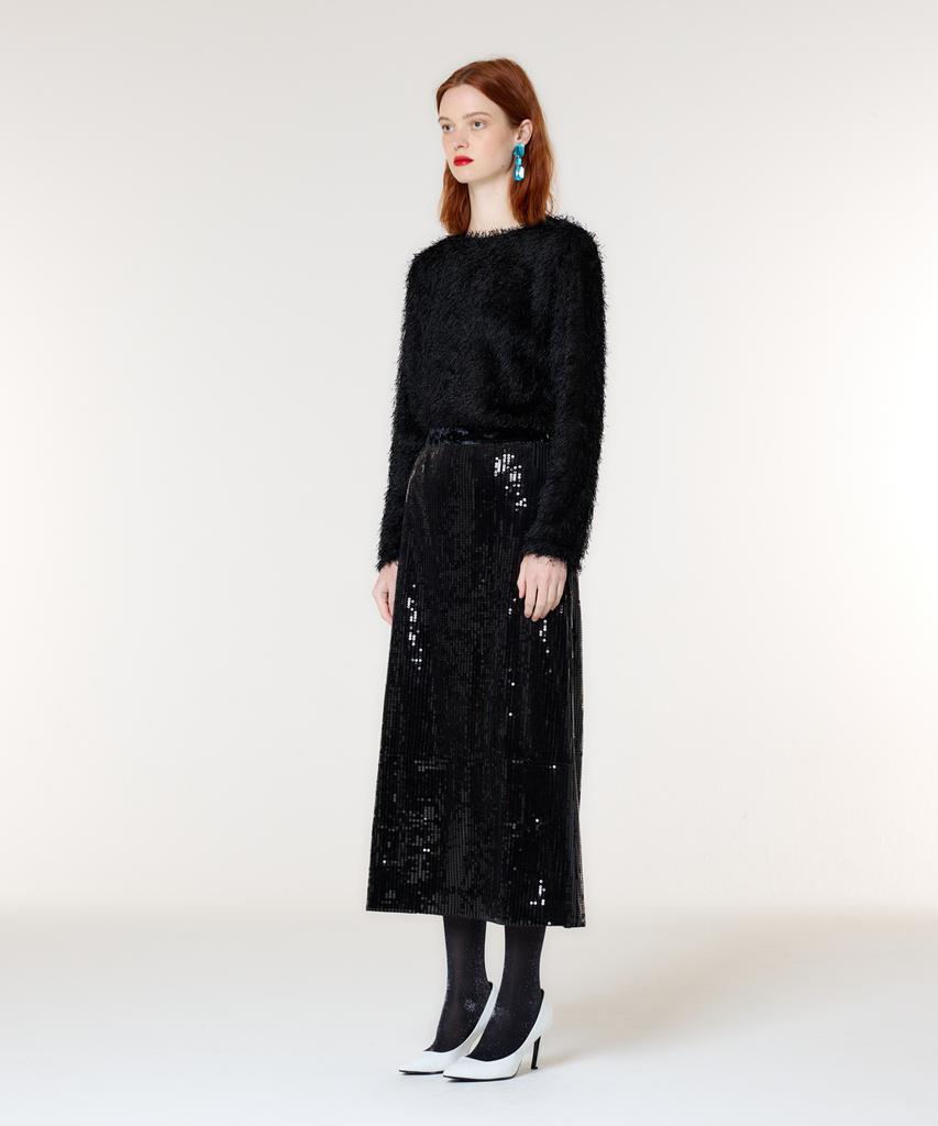 THE STUDIO K Hairy Knit Top (Black)