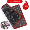 Thick Silicone 30x40cm Two Sided In One Printing Macaroon Puff Baking Mat Non Stick Pastry Oven Cake Perforated Sheet Liner Mat