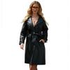 Trench Lungo Oversize da Donna Giacca in Ecopelle PU con Cintura Collo a Tacca Classico Vestibilità Larga Capospalla