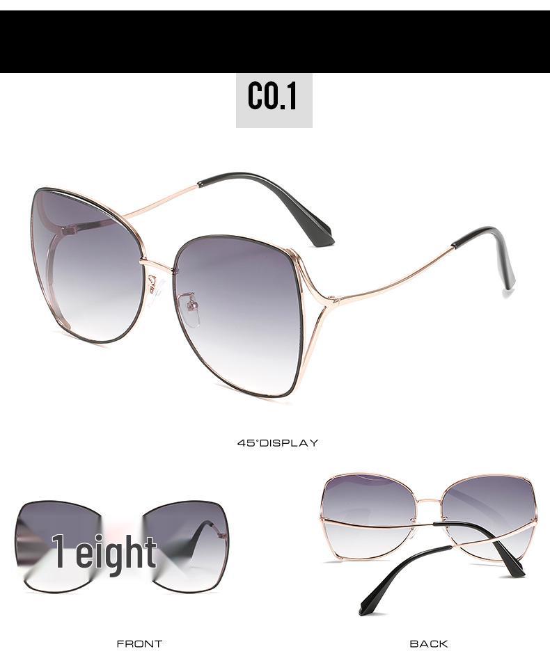 Women's Fashion Polygon Metal Sunglasses with Ocean Lens - New Trendy Design