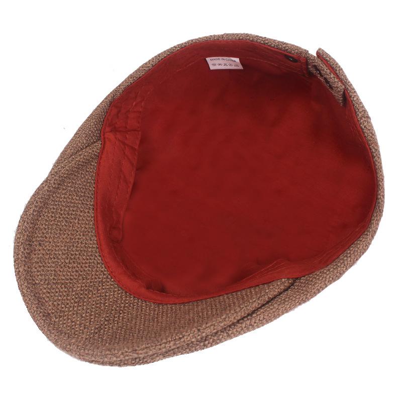 Cotton and Linen Beret Men and Women Duck-tongue Cap Retro Old Forward Cap Outdoor Travel Hat Single-color Beret