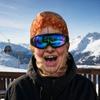 Lyžování se vtipným realistickým starcem 3D tisk, Celoplošná zimní pro venkovní použití, Sluneční brýle nejsou součástí balení