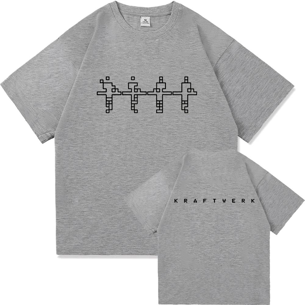Kraftwerk Graphic Print T-shirt Short Sleeve Cotton Male Tshirts Unisex Streetwear Hip Hop Fashion Casual Loose Men T Shirt Tees