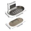 2Pcs Aluminum Wall-mounted Soap Dish Punch-Free Soap Storage Tray Soap Drain Box  Household