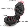 Mini Waffle Maker 4 Inch Plate Waffle Iron for Hash Browns, Keto Chaffles, Snacks, Sandwich, Compact Design, Non-Stick Surface, Easy To Clean, Heart,