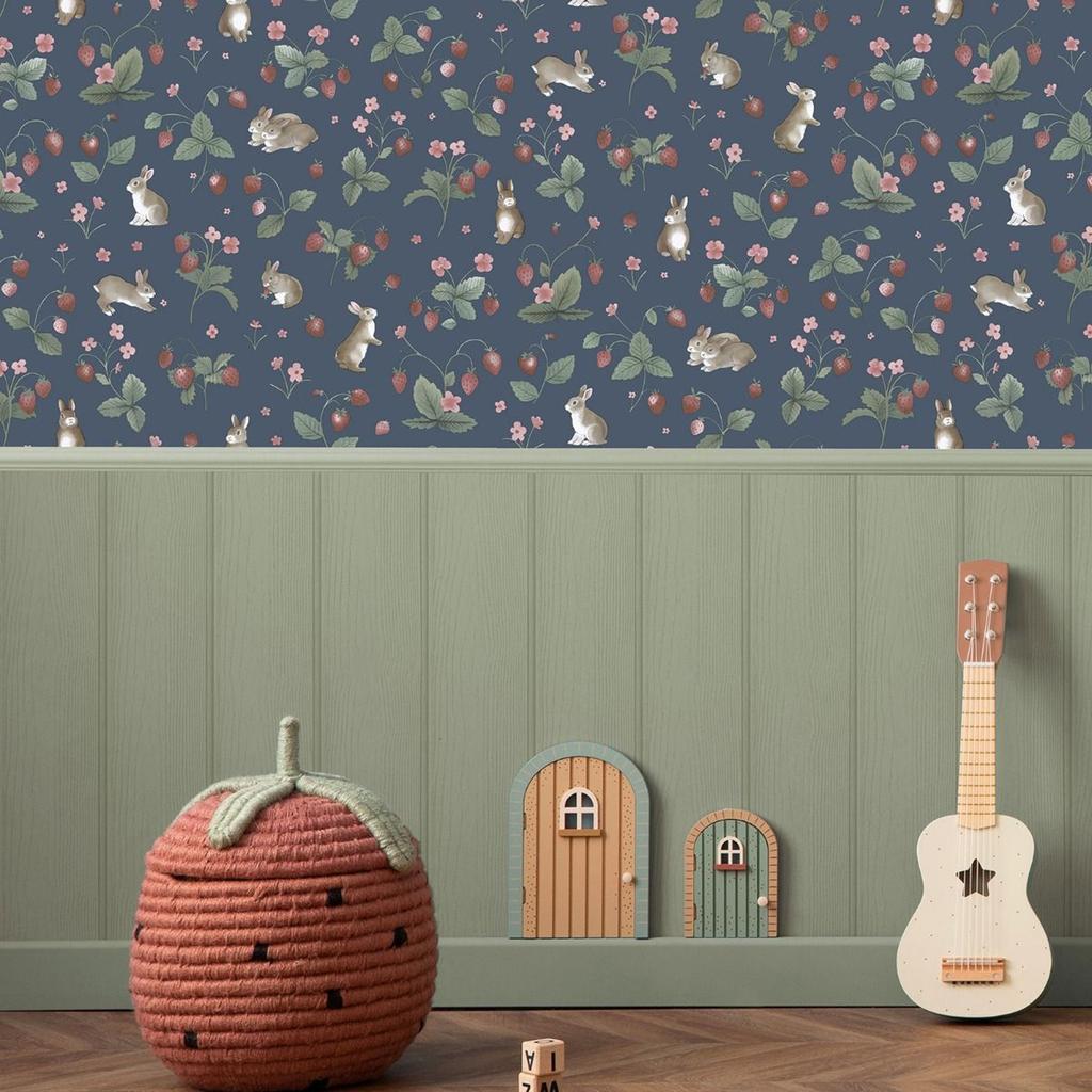 Holden Décor Bunnies & Berries Textured Wallpaper