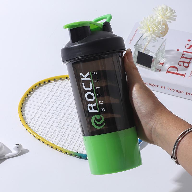Double Layer Shaker Bottle with Powder Compartment for Smoothies, Water, and Protein