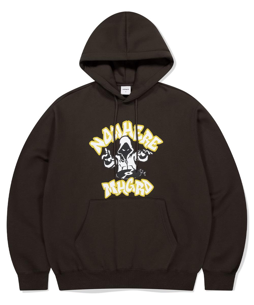 Maha Grid Nowhere Dj Hoodie Brown(Mg2Efmm420A) Brown/Fleece-Lined S