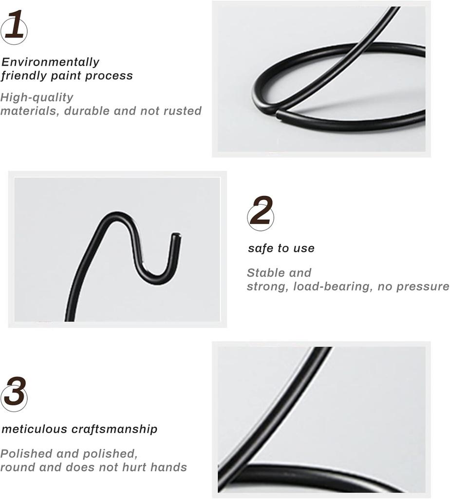 Steel Banana Holder – Modern Fruit Hanger Rack with Hooks for Kitchen Countertop (Black)