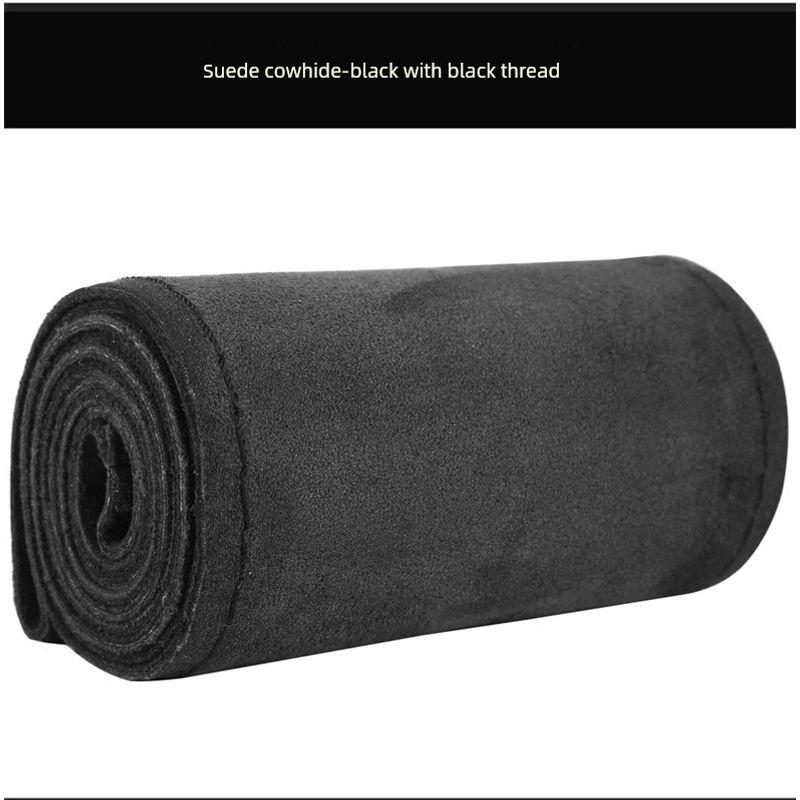 

Fur Leather Car Steering Wheel Cover, Universal for All Seasons, Non-Slip, Wear-Resistant, Fur Suede Leather Winter Steering Wheel Cover Black with Black Stitching