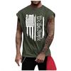Summer Men's Solid Color Printed Sweat-absorbing Breathable Shoulder Expanding Sleeveless Vest