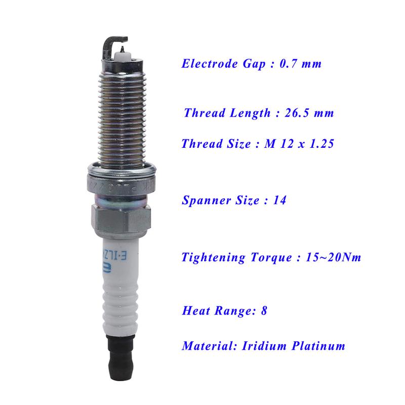 Car Spark Plug For BESTUNE B70 T55 T77 T90 HONDA CRV RS STEPWGN RP3 CIVIC FC/FK 1.5T ACURA CDX RDX ILZKAR8H8S 95112 1229059B003