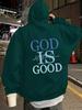 Herren Fleece Hoodie Kunst Buchstaben Slogan Rückendruck Pullover, Übergroß Langarm Grafik Sweatshirt, Lässige Streetwear Herbst Winter Oberteile