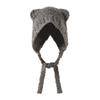 Bear Ears Wool Knitted Hat, Ear Protection To Keep Warm, Big Head Circumference Strap, Cute Face, Little Female Bag Head Knitted Hat