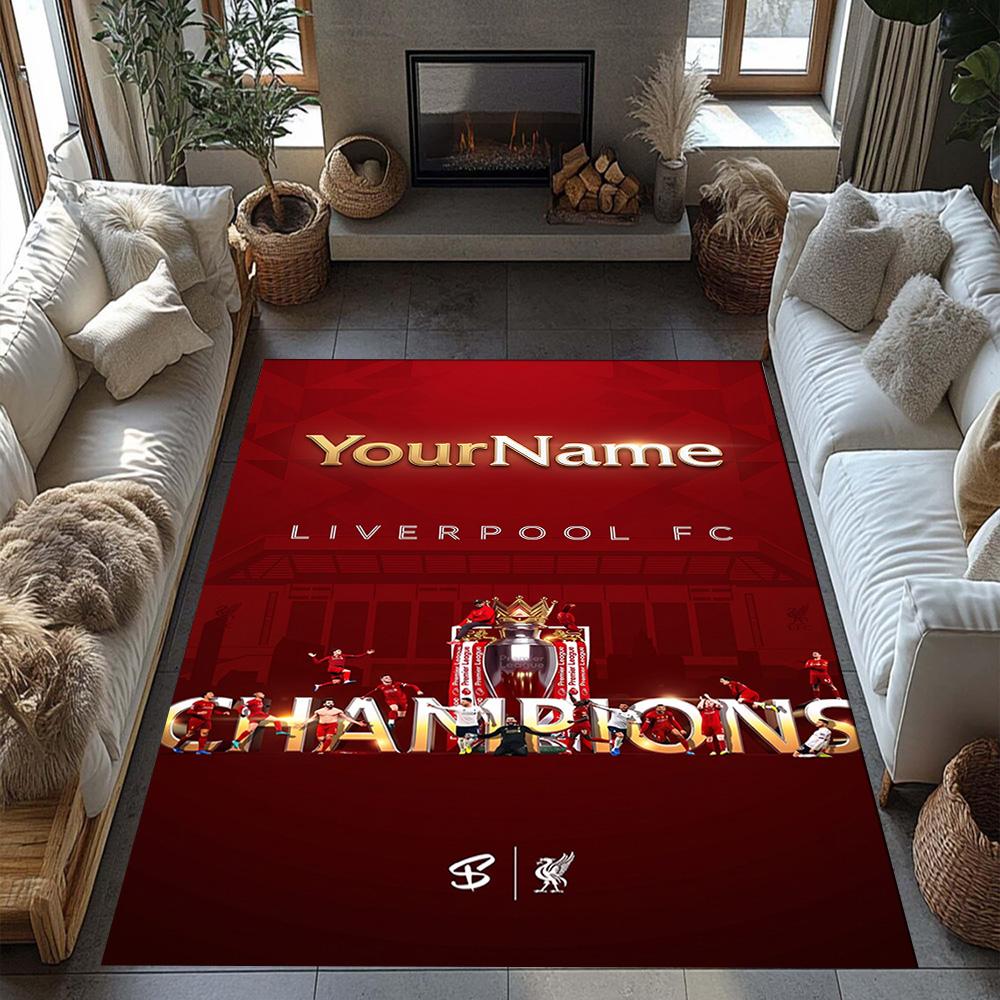 Liverpool Customize Your Name Floor Rug Office Rug Design for Bedrooms Hallway Living Rooms Balcony Antislip Carpet Anime Office Decor