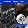 for Silverado Center Console Knob Cover Trim Ring Blue for Chevy Silverado/Suburban/GMC Sierra 2014-2018 Blue Interior Accessories 8pcs