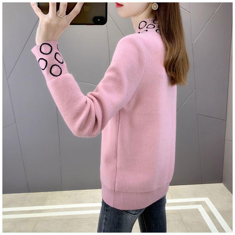 

Интегрированный пушистый свитер для женщин Утолщенная универсальная плюшевая базовая рубашка Теплый новый осенне-зимний внутренний топ с V-образным вырезом S розовый
