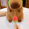 Cute Capybara Plush Toy Stuffed Animals Fruit Kapibala Watermelon Headgear Soft Pillow Doll Kids Toys Birthday Christmas Gift