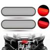 2Pcs Trailer Truck RV 24 LED Oval Brake Tail Light Rear Stop DRL Marker Red Lamp