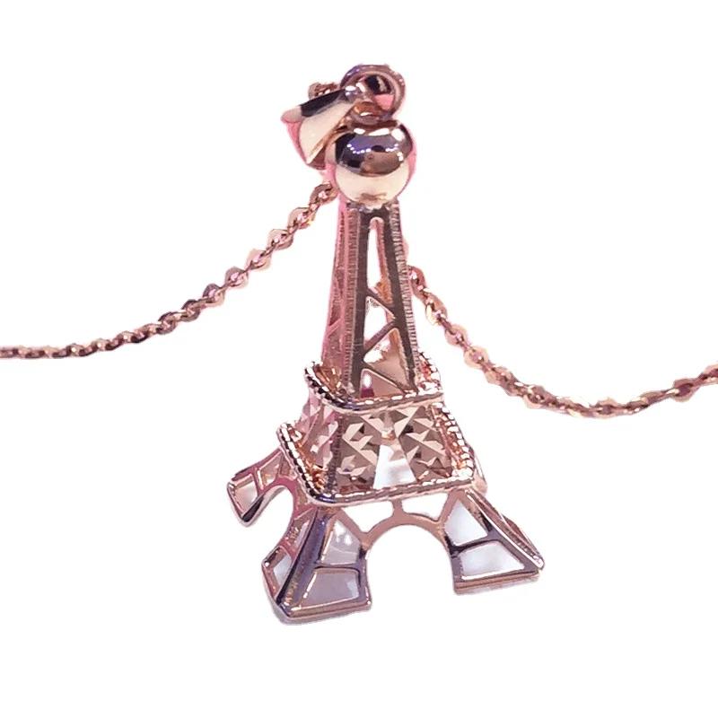 Original Romantischer Roségoldener Anhänger Exquisit durchbrochene Mode Halskette für Frauen Hochzeit Verlobung Zirkon